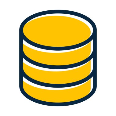 Kişisel ve Ticari Kullanım İçin Koyu Renk Simgeleri Doldurulmuş Veritabanı Vektör Kalın Çizgisi