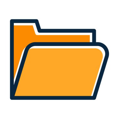 Kişisel ve Ticari Kullanım İçin Koyu Renk Simgelerini Doldurulmuş Dosya Dizini Vektörü Kalın Satırı