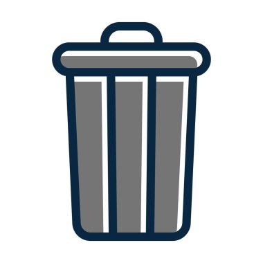 Çöp Kutusu Kalın Çizgisi Kişisel ve Ticari Kullanım İçin Koyu Renk Simgeleri Dolduruldu