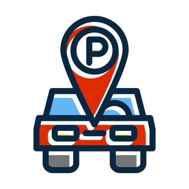 Park Vektörü Kalın Çizgisi Kişisel ve Ticari Kullanım İçin Koyu Renk Simgeleri Dolduruldu