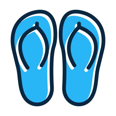 Terlik Vektörü Kalın Çizgisi Kişisel ve Ticari Kullanım İçin Koyu Renk Simgeleri Dolduruldu