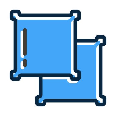 Yastık Vektörü Kalın Çizgisi Kişisel ve Ticari Kullanım İçin Koyu Renk Simgeleri Dolduruldu