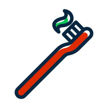 Kişisel ve ticari kullanım için Koyu Renk Simgeleri Doldurulmuş Diş fırçası Kalın Çizgisi