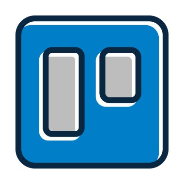 Kişisel ve ticari kullanım için Koyu Renk Simgeleri Doldurulmuş Trello Vektör Kalın Çizgisi