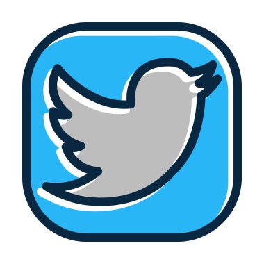 Kişisel ve Ticari Kullanım İçin Koyu Renk Simgelerini Doldurulmuş Twitter Vector Kalın Çizgisi