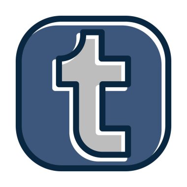 Kişisel ve Ticari Kullanım İçin Koyu Renk Simgelerini Doldurulmuş Tumblr Vektör Kalın Çizgisi