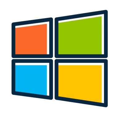 Kişisel ve Ticari Kullanım İçin Koyu Renk Simgelerini Doldurulmuş Pencere Vektörü Kalın Çizgisi