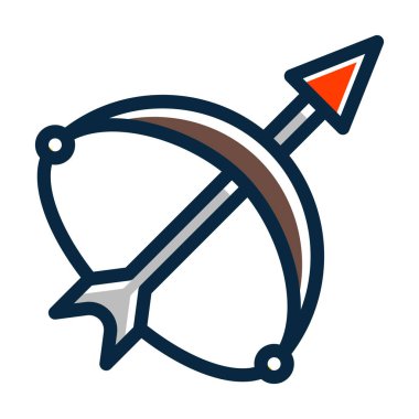 Okçuluk Kalın Çizgisi Kişisel ve Ticari Kullanım İçin Koyu Renk Simgeleri Dolduruldu