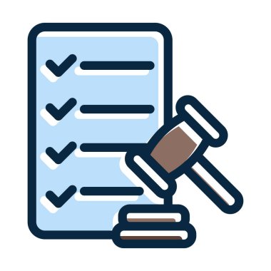 Kişisel ve Ticari Kullanım İçin Koyu Renk Simgelerini Doldurulmuş Yasal Belge Vektörü Kalın Çizgisi