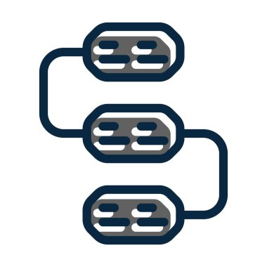 Kişisel ve Ticari Kullanım İçin Koyu Renk Simgelerini Doldurulmuş Basamaklar Kalın Çizgisi