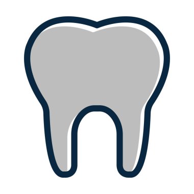 Kişisel ve ticari kullanım için Koyu Renk Simgeleri Doldurulmuş Diş Vektörü Kalın Çizgisi