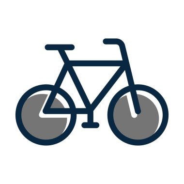 Kişisel ve Ticari Kullanım İçin Koyu Renk Simgeleri Doldurulmuş Bisiklet Vektörü Kalın Çizgisi
