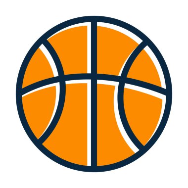 Kişisel ve ticari kullanım için Koyu Renk Simgelerini Doldurulmuş Basketbol Vektörü Kalın Çizgisi