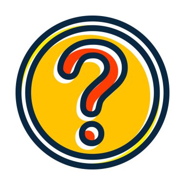 Kişisel ve Ticari Kullanım İçin Koyu Renk Simgelerini Doldurulmuş Vektör Kalın Çizgisine Yardım