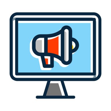 Kişisel ve Ticari Kullanım İçin Koyu Renk Simgeleri Doldurulmuş Pazarlama Vektörü Kalın Çizgisi