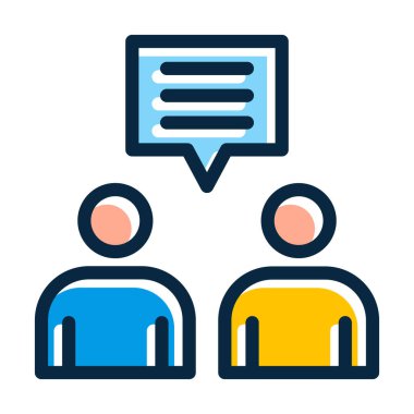 Kişisel ve Ticari Kullanım İçin Koyu Renk Simgeleri Doldurulmuş Danışmanlık Vektör Kalın Çizgisi