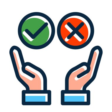 Kişisel ve ticari kullanım için Koyu Renk Simgelerini Doldurulmuş Vektör Kalın Çizgisi Yaptırma Kararı