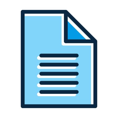 Kişisel ve Ticari Kullanım İçin Koyu Renk Simgelerini Doldurulmuş Belge Vektörü Kalın Çizgisi