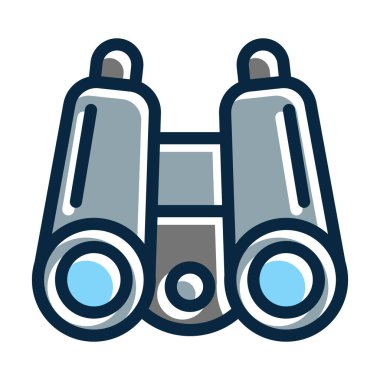 Kişisel ve Ticari Kullanım İçin Koyu Renk Simgelerini Doldurulmuş Dürbün Kalın Çizgisi