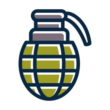 Kişisel ve ticari kullanım için Koyu Renk Simgeleri Doldurulmuş El Bombası Kalın Çizgisi