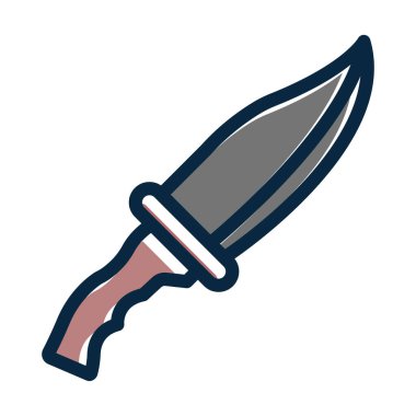 Bıçak Vektörü Kalın Çizgisi Kişisel ve Ticari Kullanım İçin Koyu Renk Simgeleri Dolduruldu