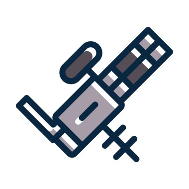 Kişisel ve ticari kullanım için Koyu Renk Simgeleri Doldurulmuş Makineli Tüfek Kalın Çizgisi