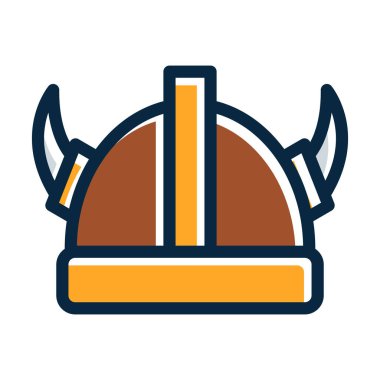 Viking Vektör Kalın Çizgisi Kişisel ve Ticari Kullanım İçin Koyu Renk Simgeleri Dolduruldu