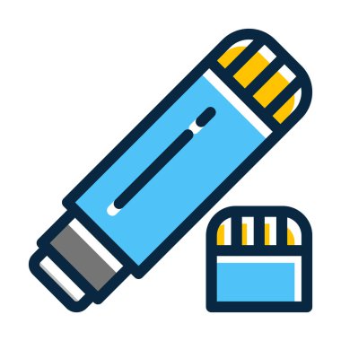 Yapıştırıcı Kalın Çizgisi Kişisel ve Ticari Kullanım İçin Koyu Renk Simgeleri Dolduruldu