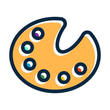 Kişisel ve Ticari Kullanım İçin Koyu Renk Simgeleri Doldurulmuş Renk Paleti Kalın Çizgisi