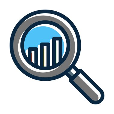 Analiz Vektörü Kalın Çizgisi Kişisel ve Ticari Kullanım İçin Koyu Renk Simgeleri Dolduruldu