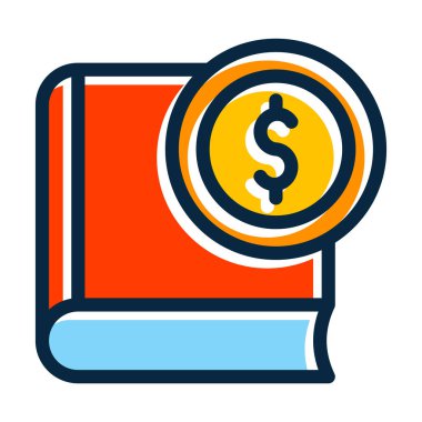 Kişisel ve Ticari Kullanım İçin Koyu Renk Simgelerini Doldurulmuş Muhasebe Defteri Kalın Çizgisi