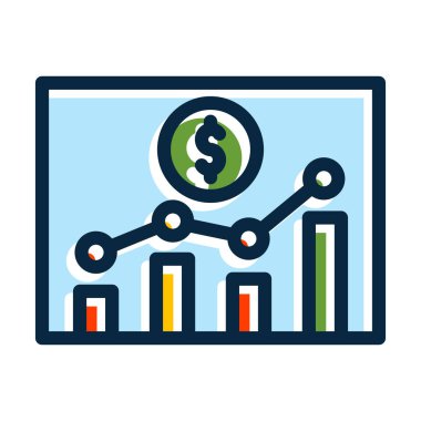 Borsa Vektör Kalın Çizgisi Kişisel ve Ticari Kullanım İçin Koyu Renk Simgeleri Dolduruldu