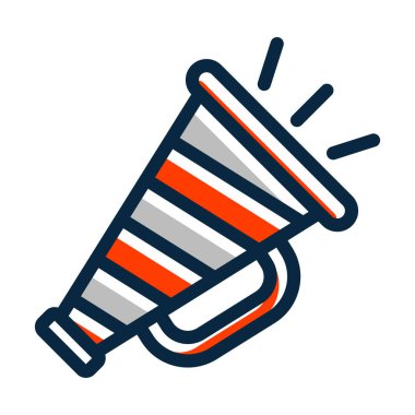 Kişisel ve Ticari Kullanım İçin Koyu Renk Simgelerini Doldurulmuş Megafon Vektör Kalın Çizgisi