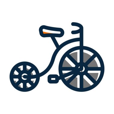 Kişisel ve Ticari Kullanım İçin Koyu Renk Simgeleri Doldurulmuş Bisiklet Boyutu Kalın Çizgisi