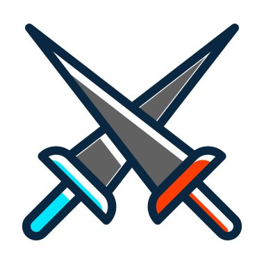 Eskrim Vektörü Kalın Çizgisi Kişisel ve Ticari Kullanım İçin Koyu Renk Simgeleri Dolduruldu