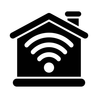 Kişisel ve ticari kullanım için Akıllı Ev Vektörü Glyph Simgesi