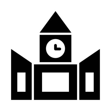 Kişisel ve ticari kullanım için Saat Kulesi Vektör Kabartma Simgesi