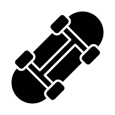 Kişisel ve Ticari Kullanım İçin Kaykay Vektörü Glyph Simgesi