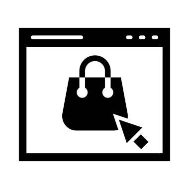 Kişisel ve ticari kullanım için çevrimiçi Alışveriş Vektörü Glyph Simgesi