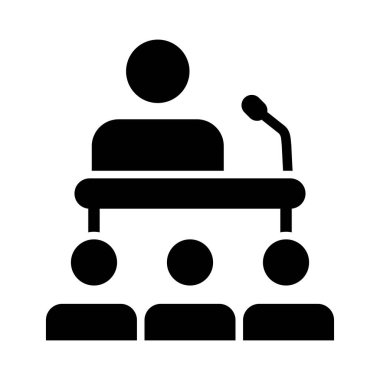 Kişisel ve ticari kullanım için Seminer Vektörü Glyph Simgesi