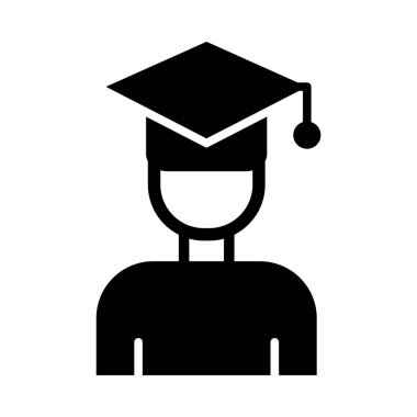 Kişisel ve Ticari Kullanım İçin Öğrenci Vektörü Glyph Simgesi