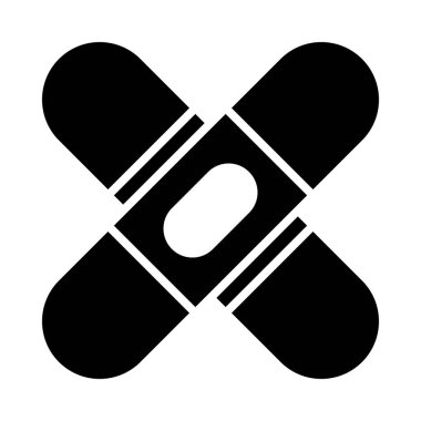 Kişisel ve Ticari Kullanım İçin Bandaj Vektörü Glyph Simgesi