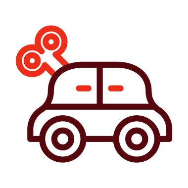 Araç Oyuncak Kalın Çizgi Kişisel ve Ticari Kullanım İçin İki Renk Simgesi