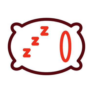 Yastık Vektörü Kalın Çizgisi Kişisel ve Ticari Kullanım İçin İki Renk Simgesi