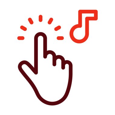 Kişisel ve ticari kullanım için Vektör Kalın Çizgisine İki Renk Simgesine dokun