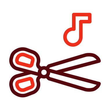 Kişisel ve ticari kullanım için Makas Vektör Kalın Çizgisi İki Renk Simgesi