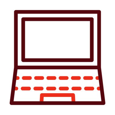 Kişisel ve ticari kullanım için Laptop Vektör Kalın Çizgisi İki Renk Simgesi