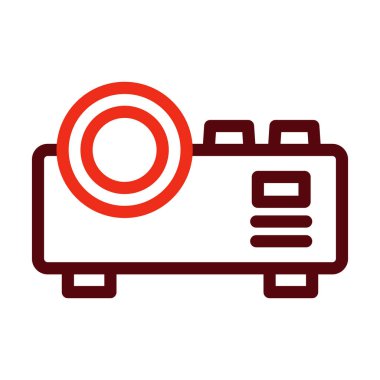 Kişisel ve ticari kullanım için Projektör Aygıtı Kalın Çizgi İki Renk Simgeleri