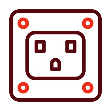 Kişisel ve ticari kullanım için Soket Vektör Kalın Çizgisi İki Renk Simgesi