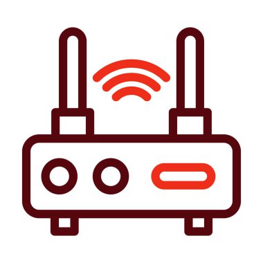 Wifi Yönlendirici Kalın Çizgi Kişisel ve Ticari Kullanım İçin İki Renk Simgesi